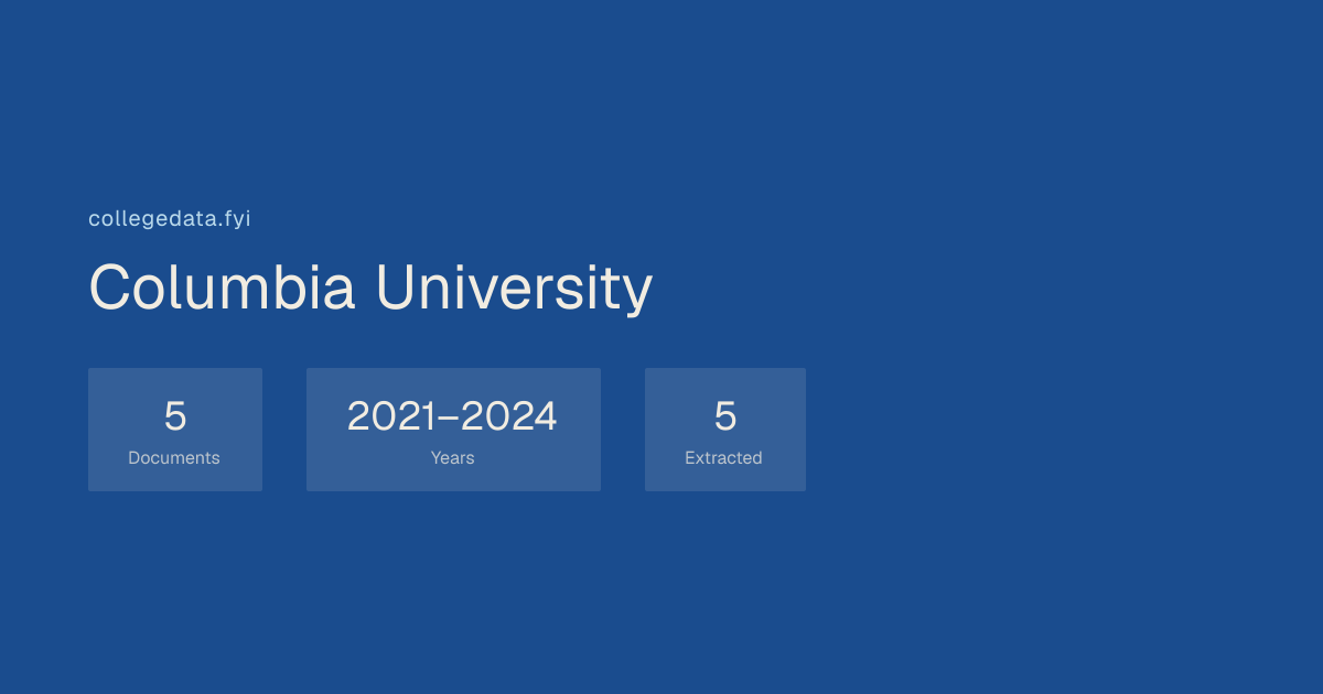 Columbia University Common Data Set | collegedata.fyi
