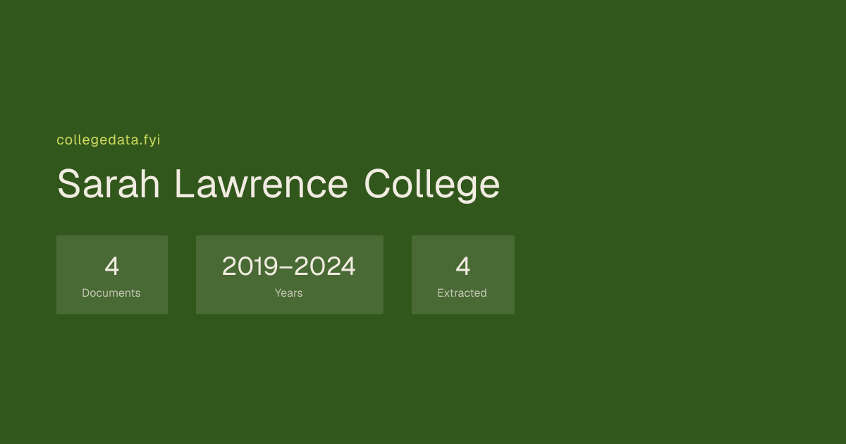 Sarah Lawrence College Common Data Set (CDS) Archive | collegedata.fyi