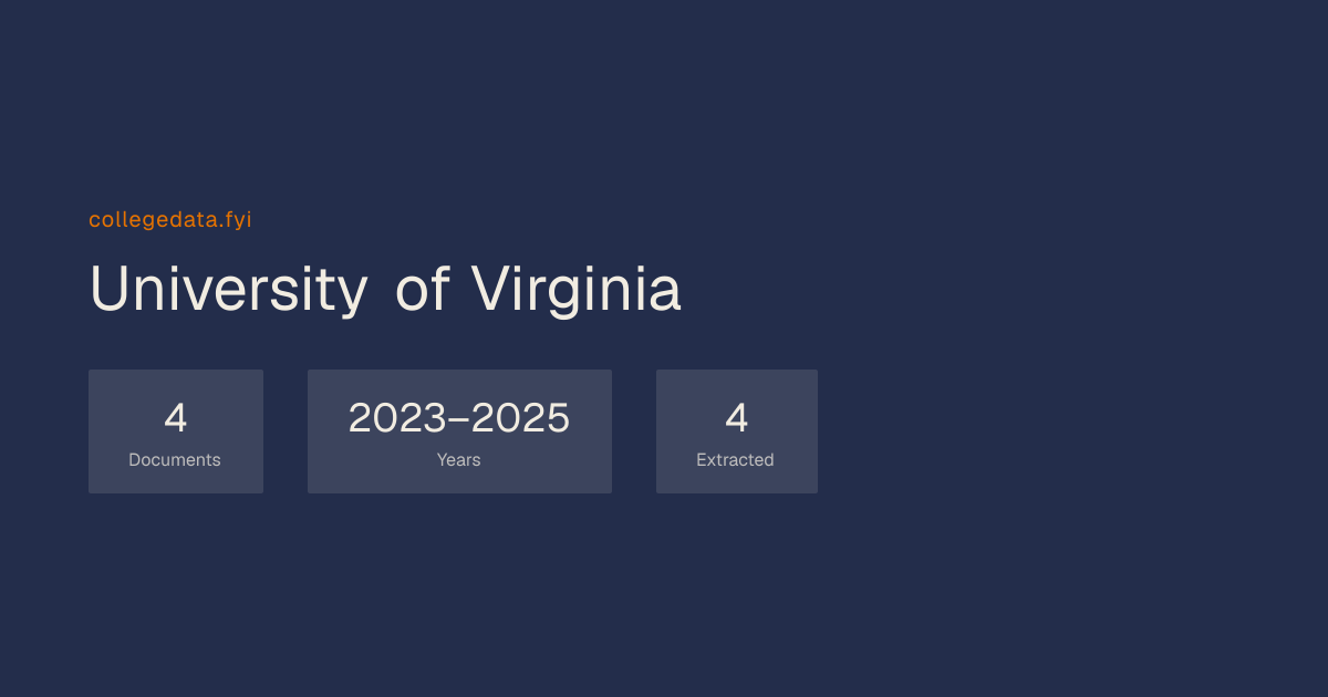University of Virginia Common Data Set | collegedata.fyi